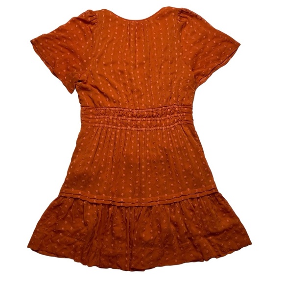 By Anthropologie Terra Cotta Orange Somerset Mini Dress SZ L ASO Cassandra Lee - Picture 3 of 13